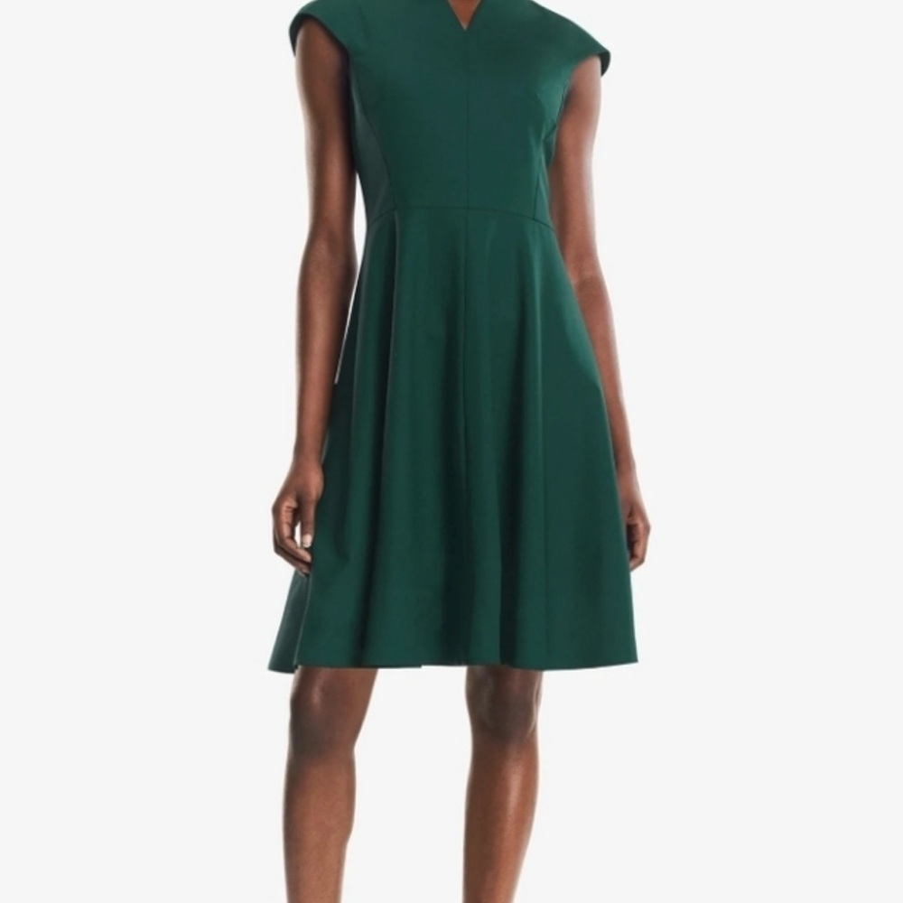 MM Lafleur Green A-Line Cap Sleeve Midi Dress